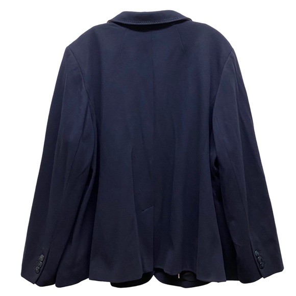 TALBOTS Plus Aberdeen 2-Button Fully Lined Knit Blazer Navy 24W - Picture 2 of 5
